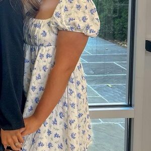 Princess Polly Let's Dance Mini Dress Blue Floral